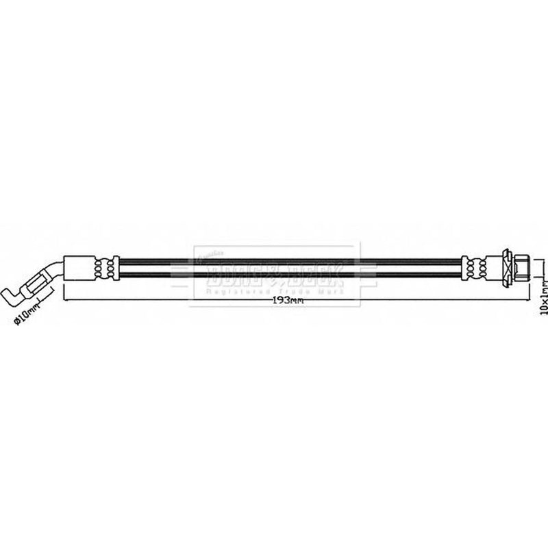 Borg & Beck Brake Hydraulic Hose Line Rear Left BBH7951