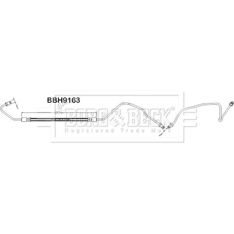 Borg & Beck Brake Hydraulic Hose Line Rear BBH9163