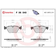 Brembo 4 x Front Brake Pad Set P06040