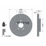 Textar 2 x Vented Front Brake Discs 92105905