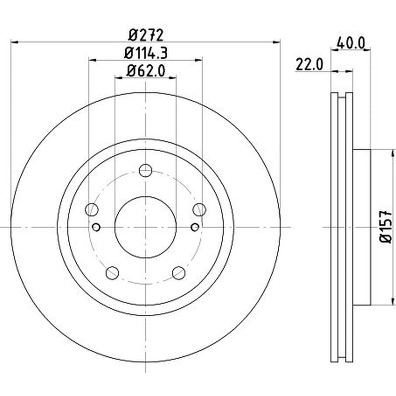 DON 2 x Internally Vented Front Brake Discs PCD17202