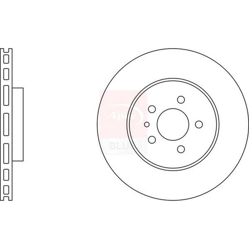 Apec 2 x Vented Front Brake Discs SDK6172