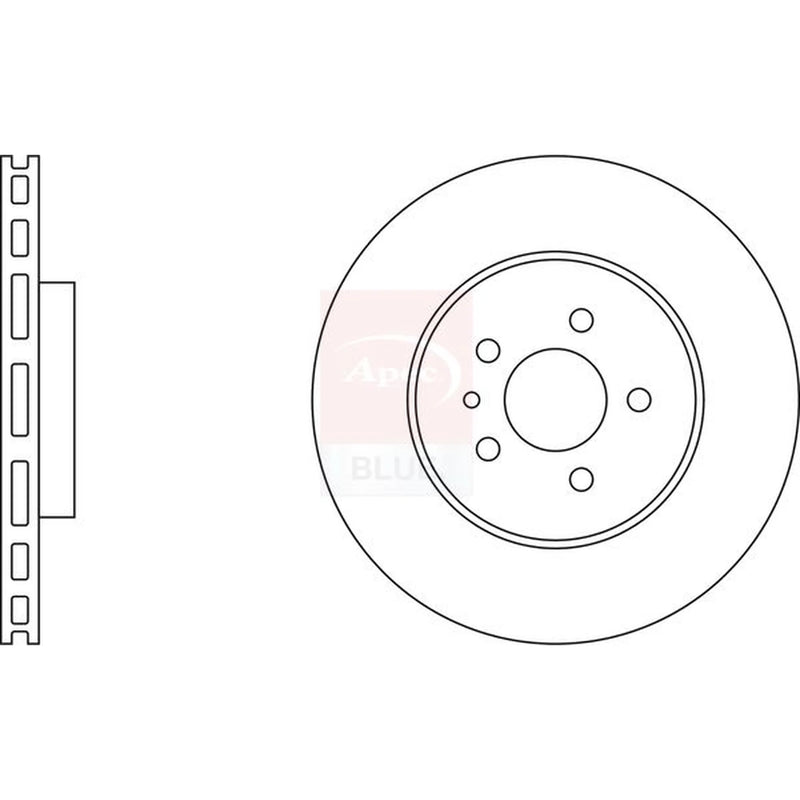 Apec 2 x Vented Front Brake Discs SDK6172