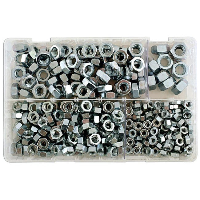 Connect Assorted MM Plain Steel Nuts Box 370pc - CPL