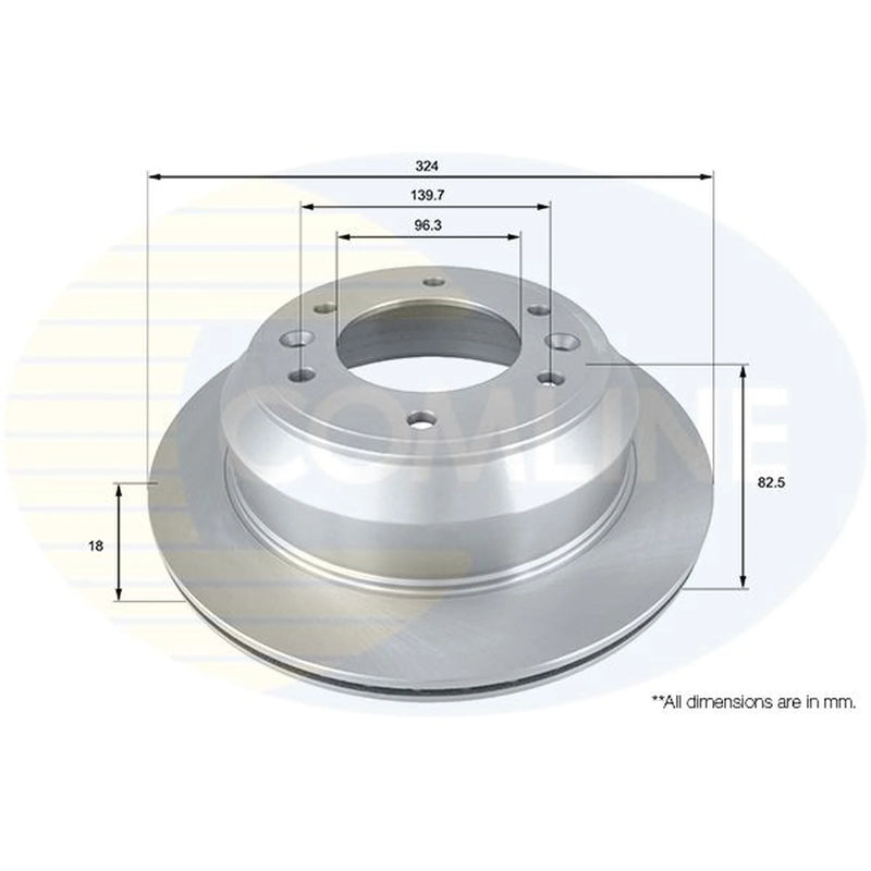 Comline 2 x Internally Vented Rear Brake Discs ADC2413V