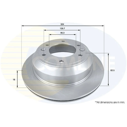 Comline 2 x Internally Vented Rear Brake Discs ADC2413V