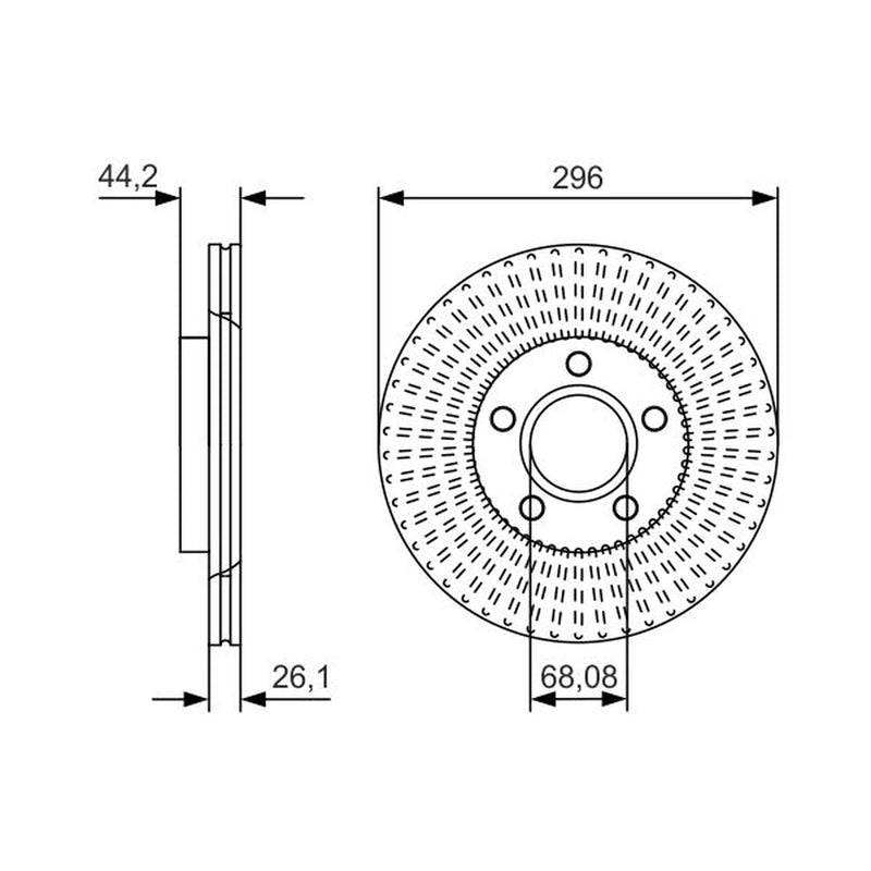 Bosch 2 x Vented Front Brake Discs 0 986 479 D15