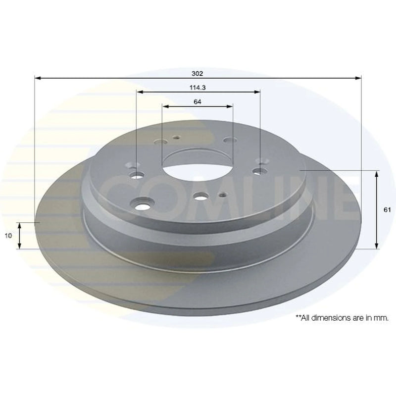 Comline 2 x Solid Rear Brake Discs ADC0561