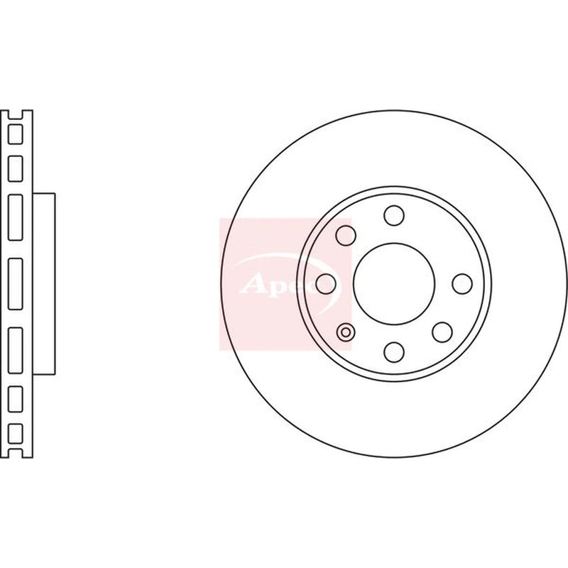 Apec 2 x Vented Front Brake Discs DSK809