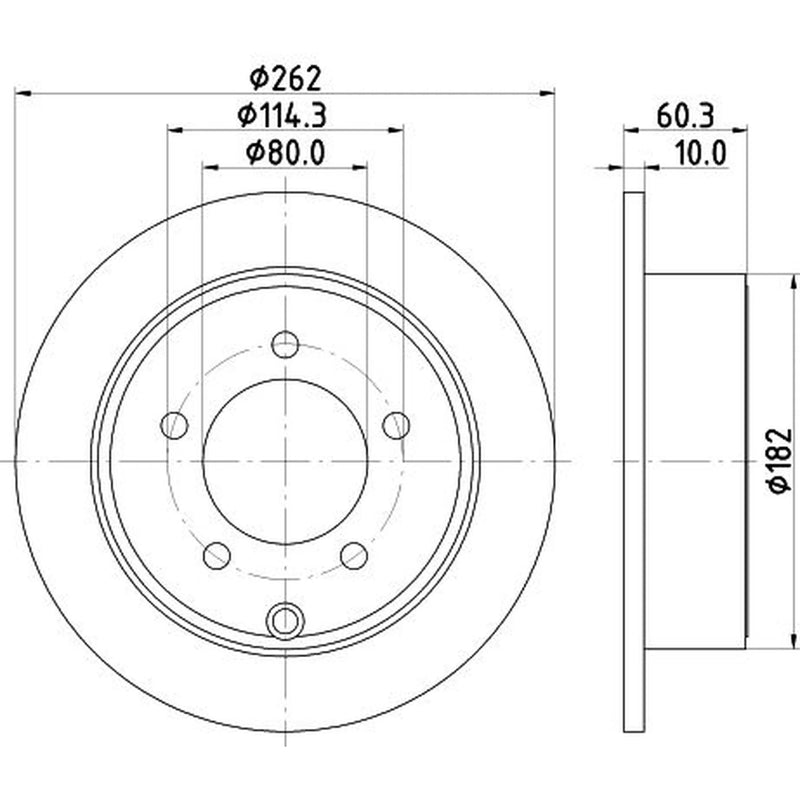 DON 2 x Solid Rear Brake Discs PCD15372