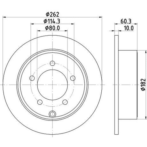 DON 2 x Solid Rear Brake Discs PCD15372