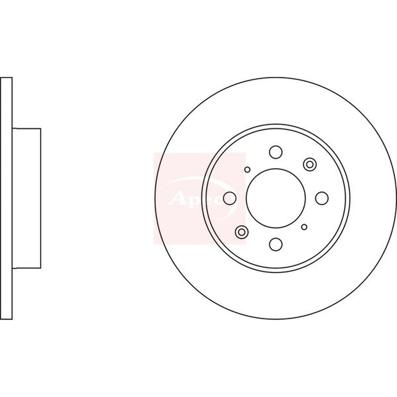 Apec 2 x Solid Front Brake Discs DSK741