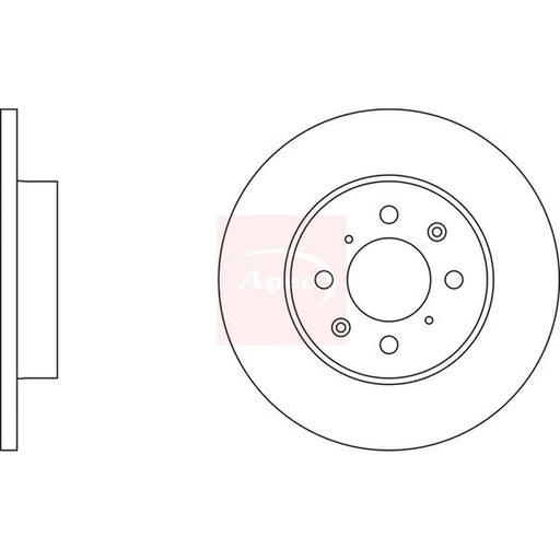 Apec 2 x Solid Front Brake Discs DSK741