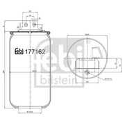 Febi Air Suspension Bellow 130mm Front Left 177162