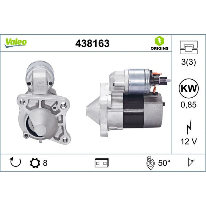 Valeo Starter Motor 12V 0.85kW 8 Teeth 438163