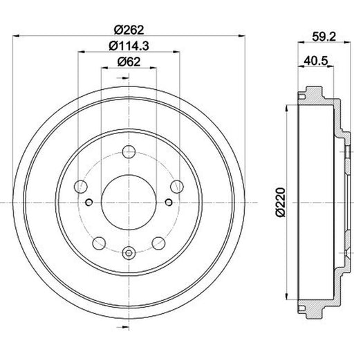 Mintex Brake Drum Assembly Rear MBD430