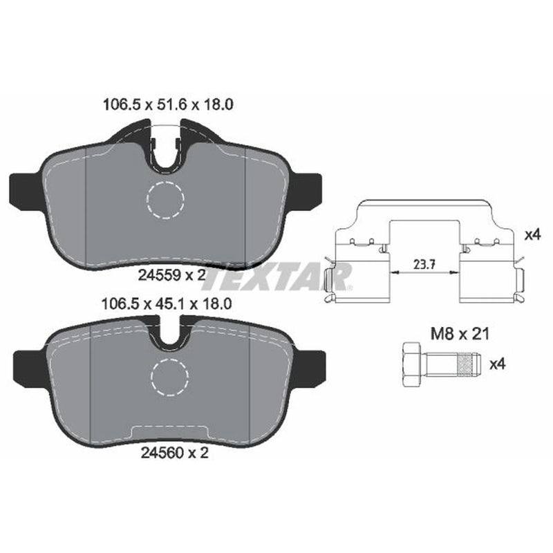 Textar Rear Brake Pad Set 2455901
