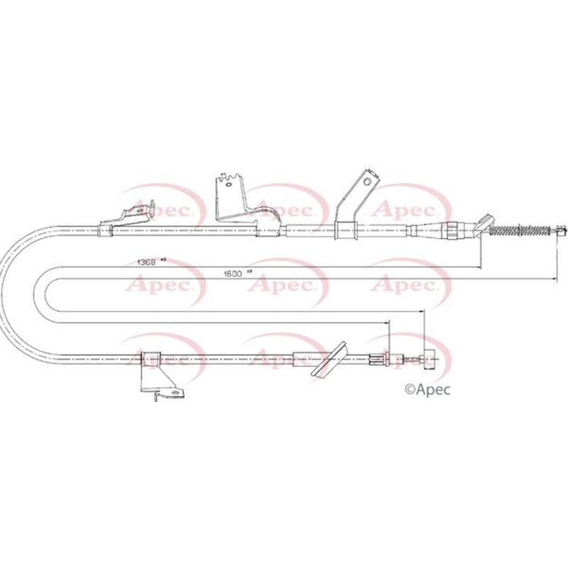 Apec Handbrake Cable Right Rear CAB1782