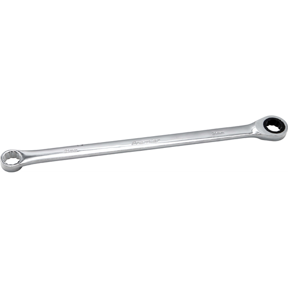 Sealey Extra-Long Double Ring Ratchet/Fixed Spanner 21mm (72T)