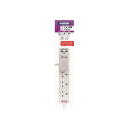 Status International® Extension Lead 240V 4-Gang + 2 USB 13A 2m White