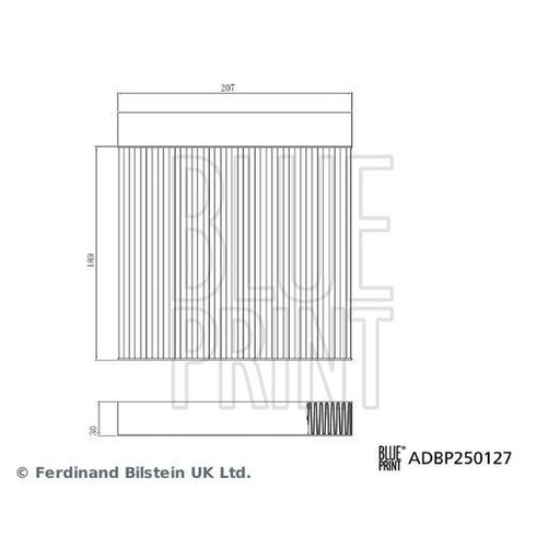 Blue Print Cabin Air Filter (Pollen Filter) ADBP250127