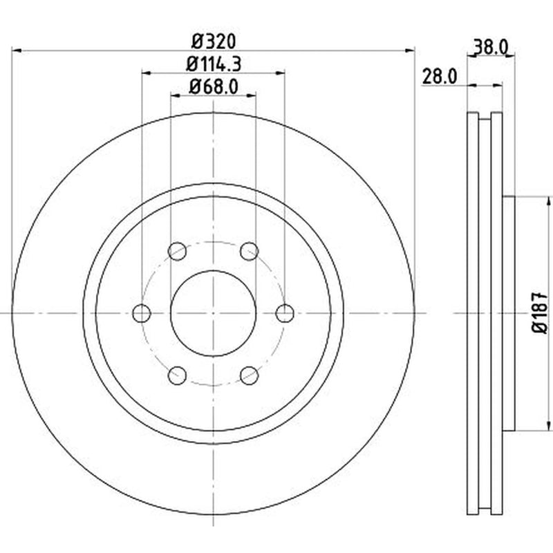 DON 2 x Internally Vented Front Brake Discs PCD12511