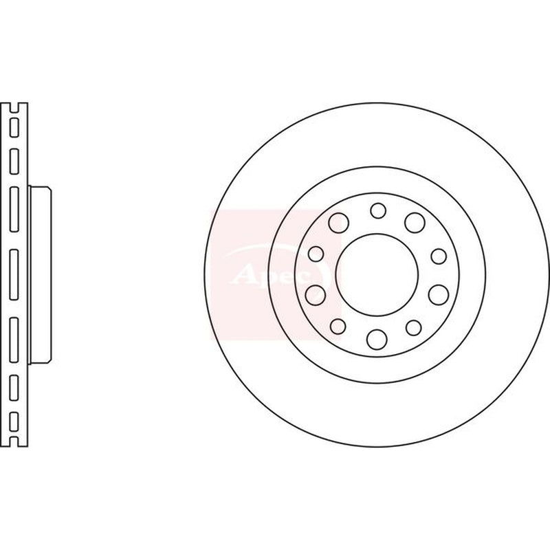 Apec 2 x Vented Rear Brake Discs DSK2431
