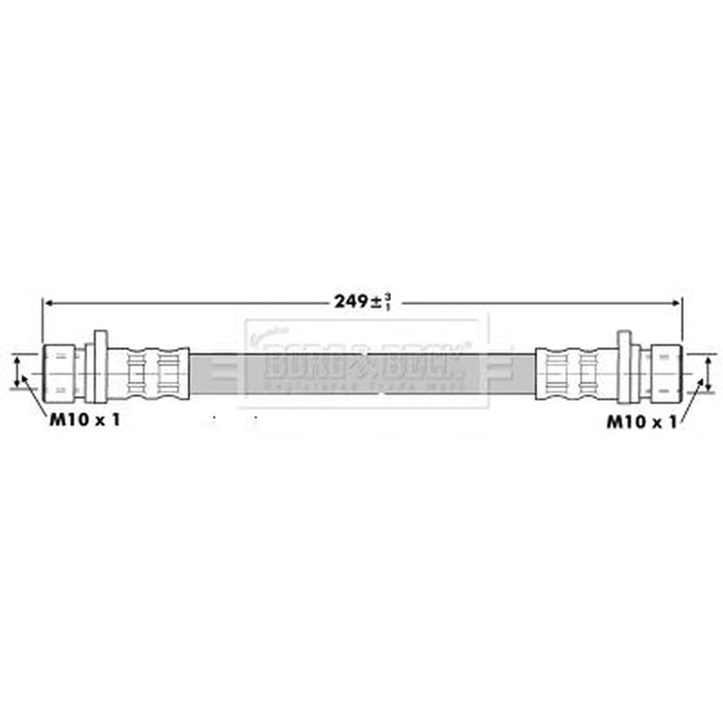 Borg & Beck Brake Hydraulic Hose Line Rear Left BBH6203