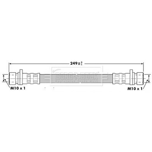 Borg & Beck Brake Hydraulic Hose Line Rear Left BBH6203