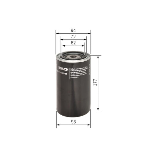 Genuine Bosch Cv Oil Filter P3001/1 (Hgv) 0451203001 Bosch  - Town Parts