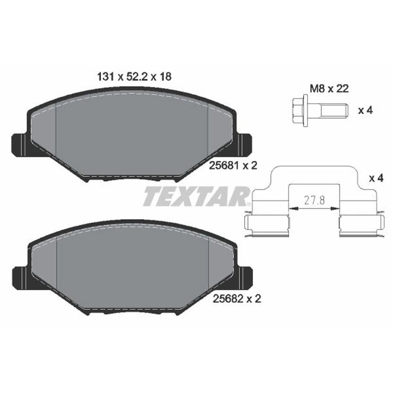 Textar Front Brake Pad Set 2568101