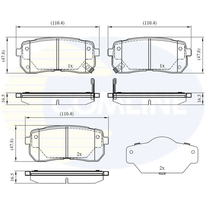 Comline 4 x Rear Brake Pad Set CBP31675
