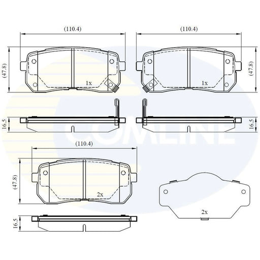 Comline 4 x Rear Brake Pad Set CBP31675