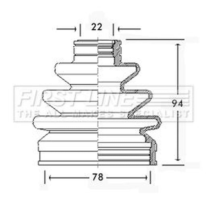 First Line Drive Shaft Bellow Kit Front Left FCB2246