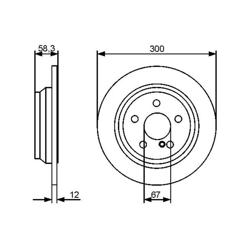 Bosch 2 x Solid Rear Brake Discs 0 986 479 414