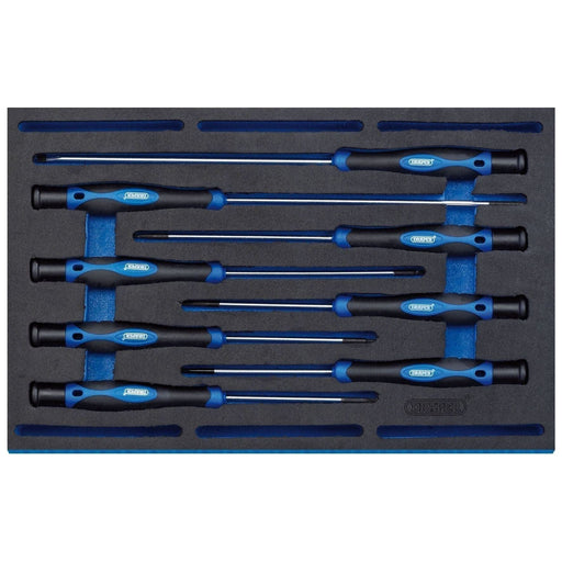 Draper Extra Long Precision Screwdriver Set in 1/4 Drawer EVA Insert Tray (8 Pie Draper  - Town Parts