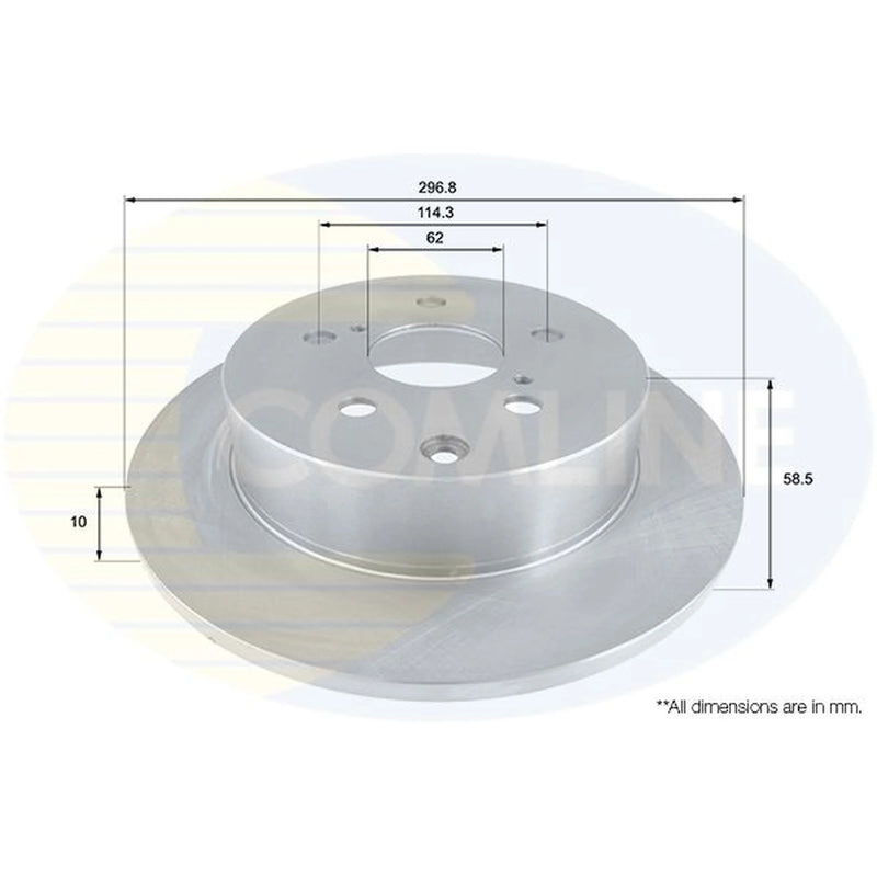 Comline 2 x Solid Rear Brake Discs ADC01153
