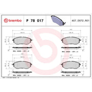 Brembo 4 x Front Brake Pad Set P78017