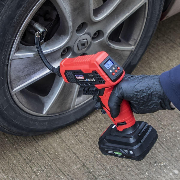 Sealey Cordless Tyre Inflator 20V SV20 Series Body Only CP20VAP Sealey  - Town Parts