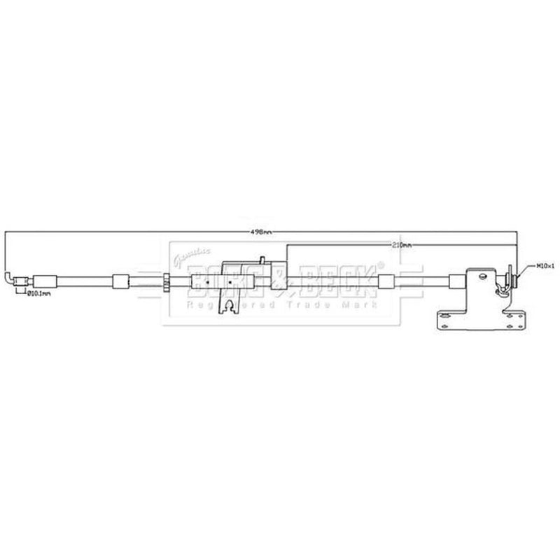 Borg & Beck Brake Hydraulic Hose Line Rear Right BBH8689