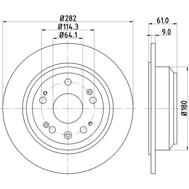 DON 2 x Solid Rear Brake Discs PCD13962