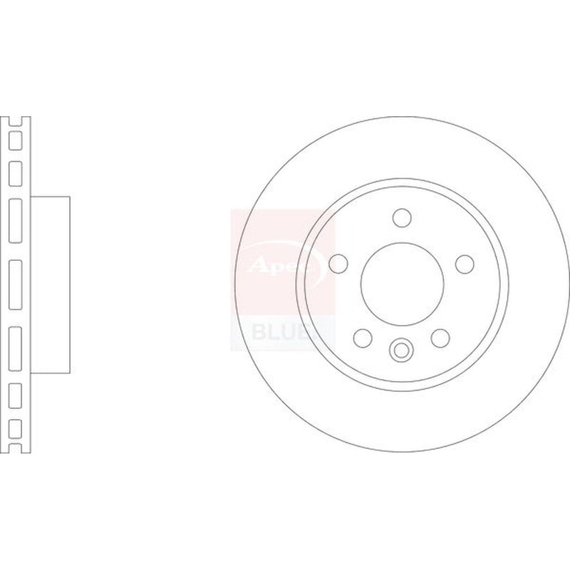 Apec 2 x Vented Front Brake Discs SDK7005