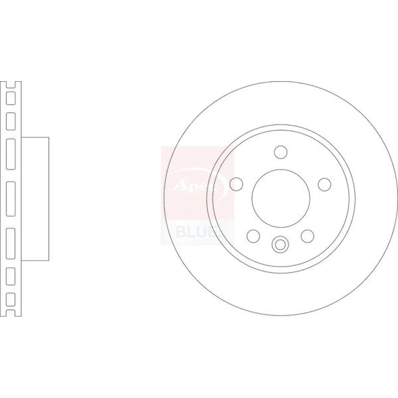 Apec 2 x Vented Front Brake Discs SDK7005