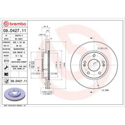 Brembo 2 x Internally Vented Front Brake Discs 09.D427.11