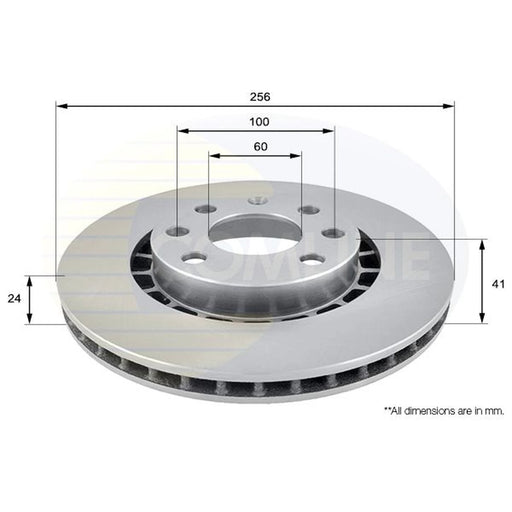 Comline 2 x Internally Vented Front Brake Discs ADC1007V
