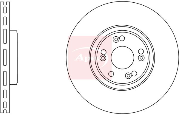 Apec 2 x Brake Disc Set Vented
