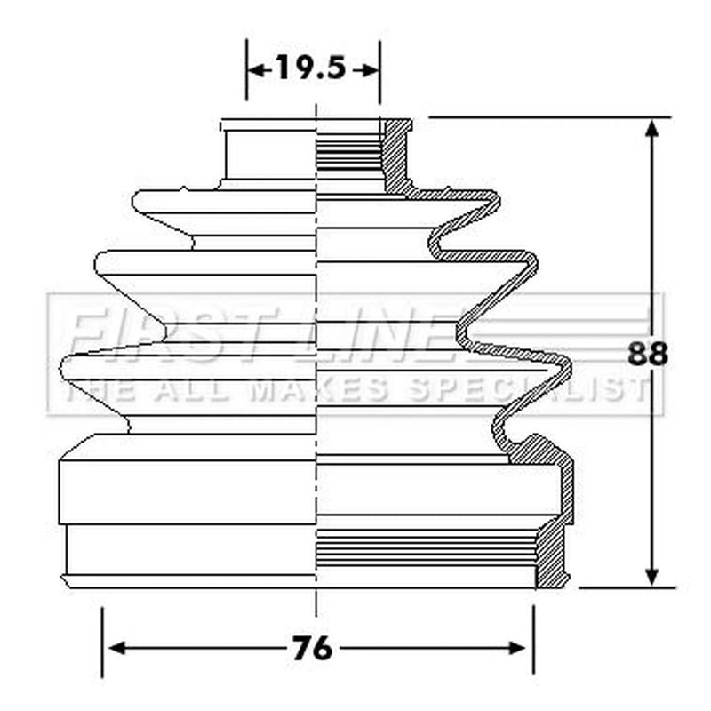 First Line Drive Shaft Bellow Kit Front Left FCB6294