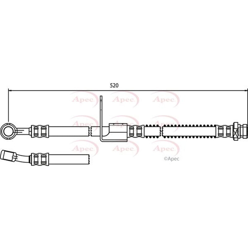 Apec Brake Hydraulic Hose Line Front Right HOS3750