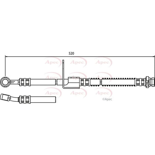 Apec Brake Hydraulic Hose Line Front Right HOS3750