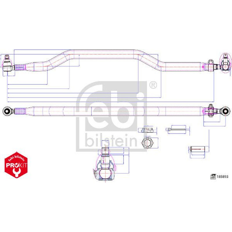 Febi Inner Rack End Right Joint 2nd rear 185893
